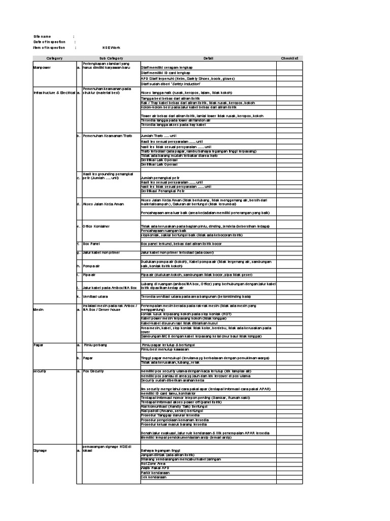Precom Test Checklist | PDF