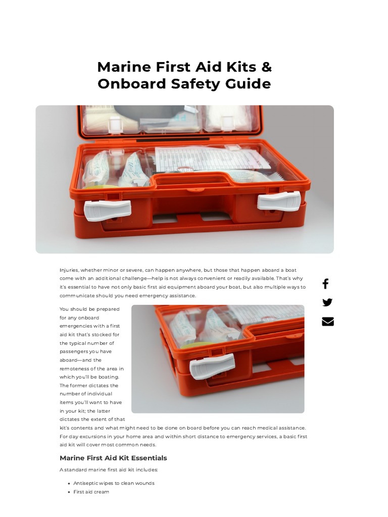 Marine First Aid Kits & Onboard Safety - Discover Boating | PDF