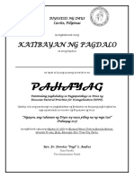 Diyosesis NG Imus Certificate