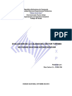 Evaluación de la calidad del sector turismo en Ciudad Guayana