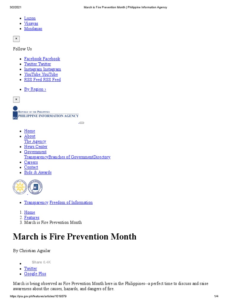 March: Fire Prevention Month Awareness | PDF | Fires | Liquefied ...