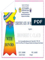 CERTIFICATE WITH HONORS