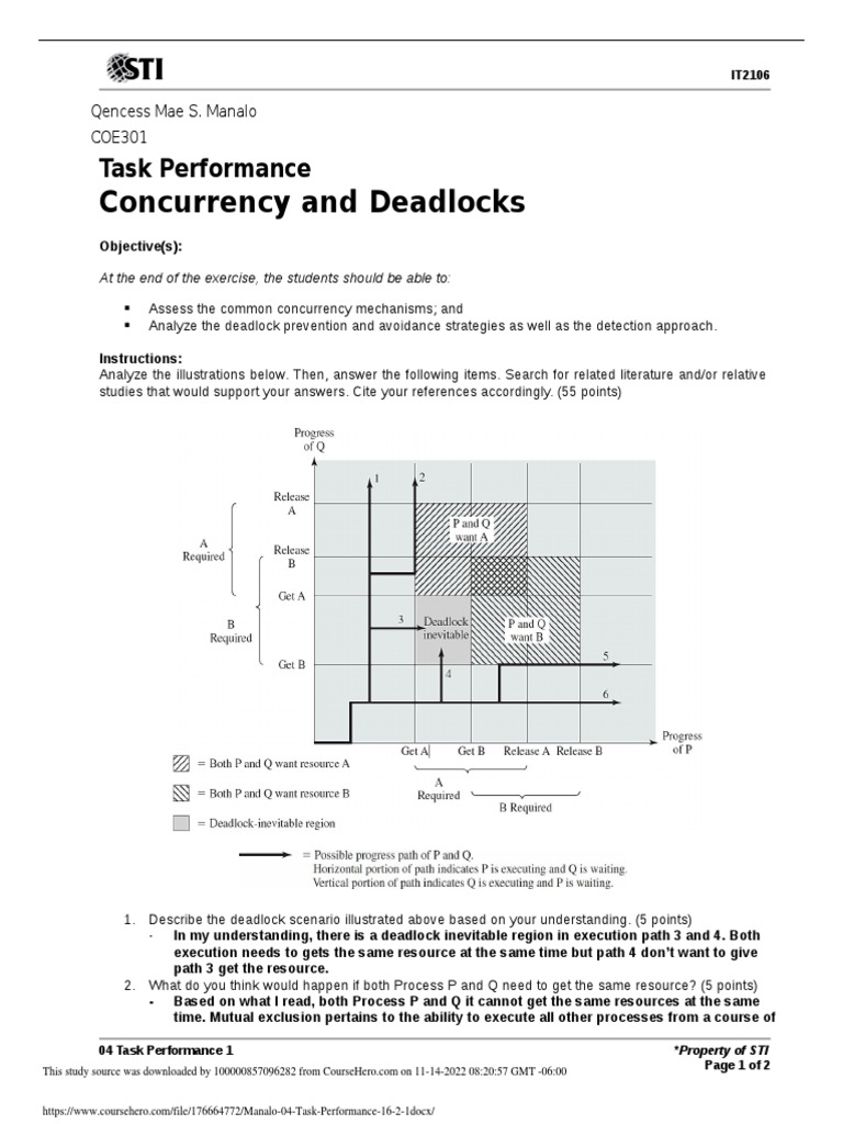 Analyzing Deadlock Scenarios and Solutions | PDF | Computing ...