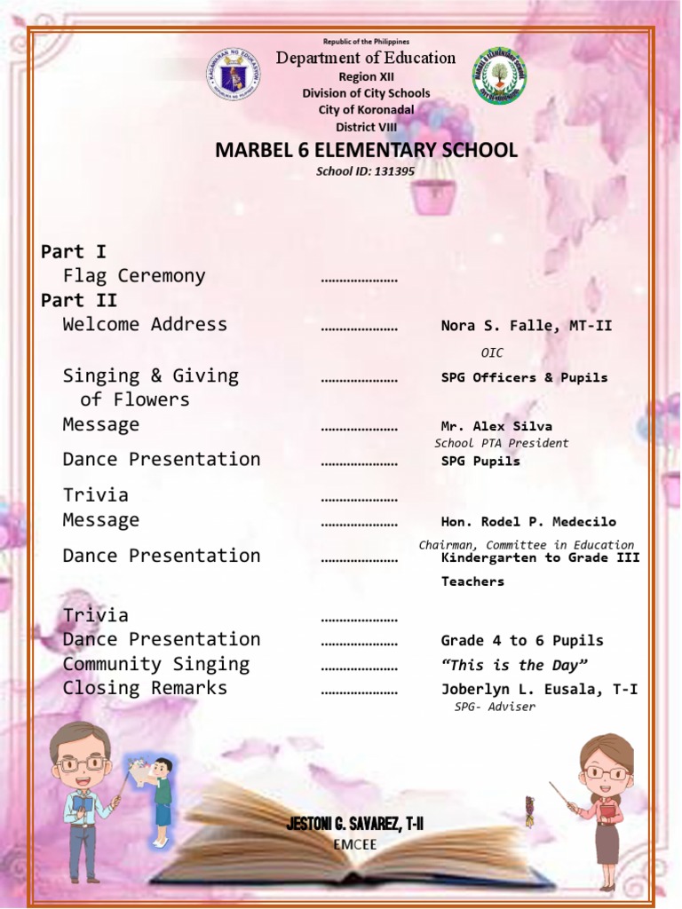 Marbel 6 Elementary School Program | PDF