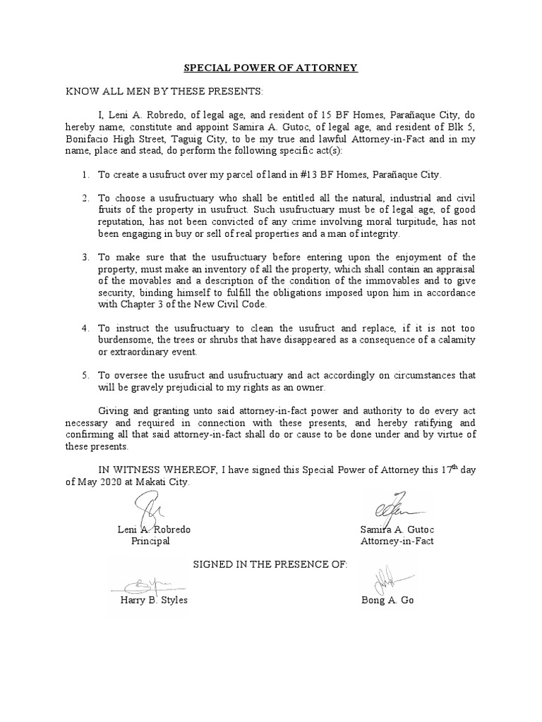 SPA To Create or Convey Real Rights Over Immovable Property PDF