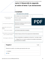 Intento 2 Examen - (AAB01) Cuestionario 2 - Desarrolle La Segunda Evaluación Parcial Sobre El Tema "Las Donaciones Revocables"