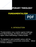 Contemporary Theology FUNDAMENTALISM