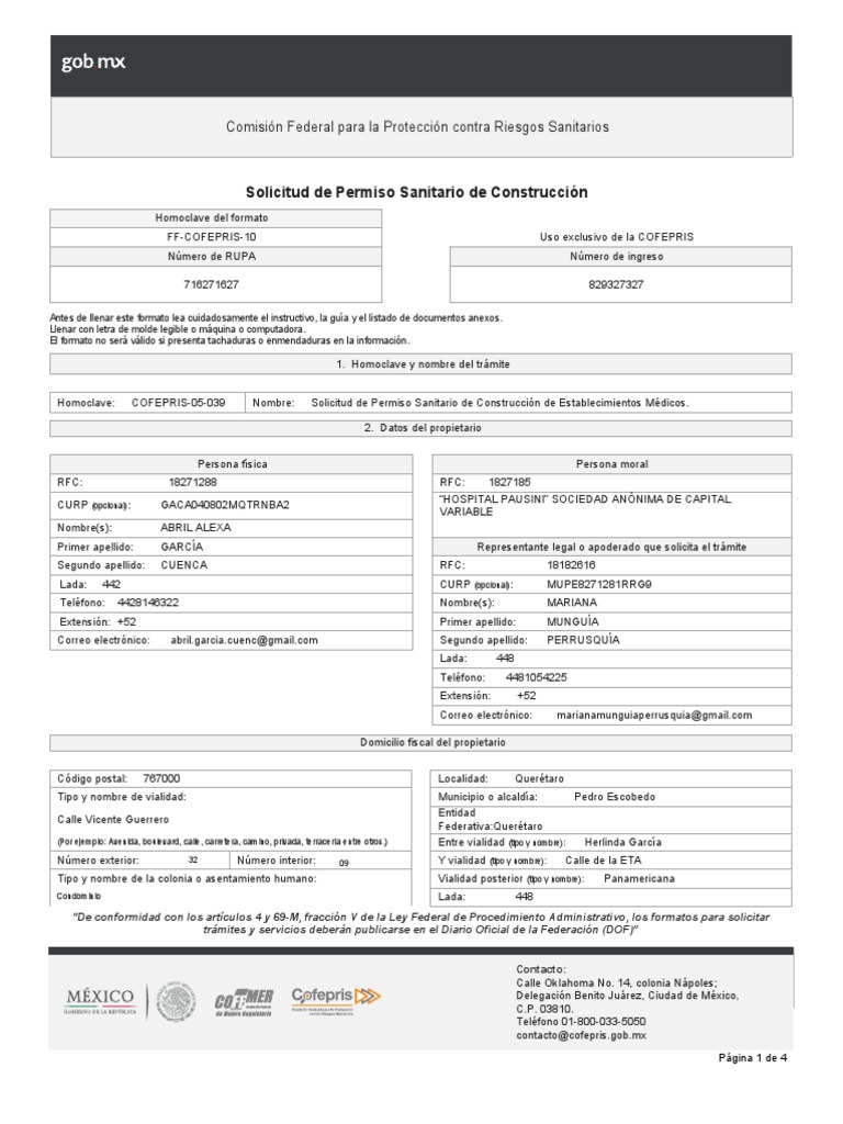 Permiso sanitario pdf