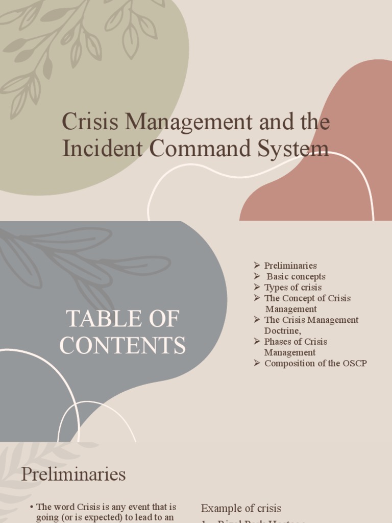 Crisis Management and The Incident Command System | PDF | Crisis ...