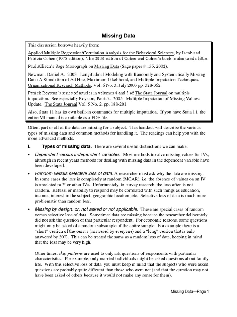 Missing Data Stata Download Free PDF Regression Analysis