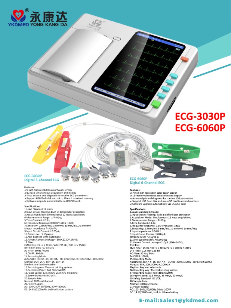 Ecg Machine Specification YKD | PDF