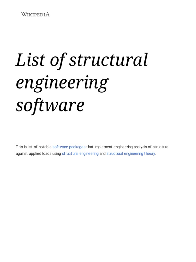 List of Structural Engineering Software PDF