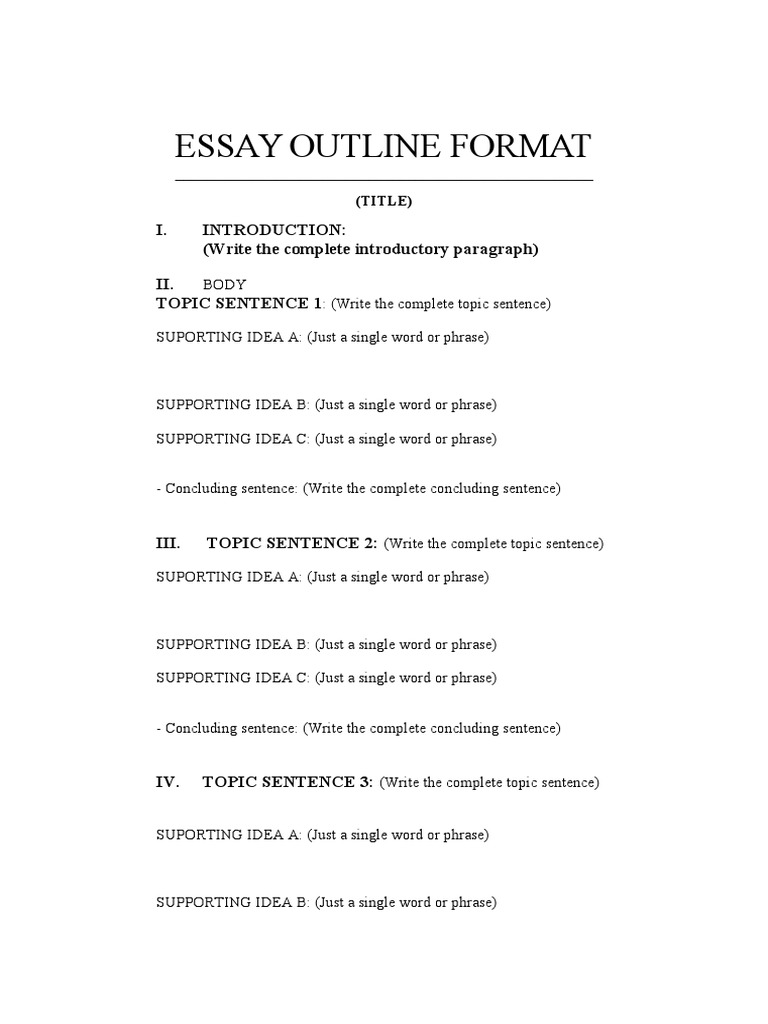 Essay Outline | PDF
