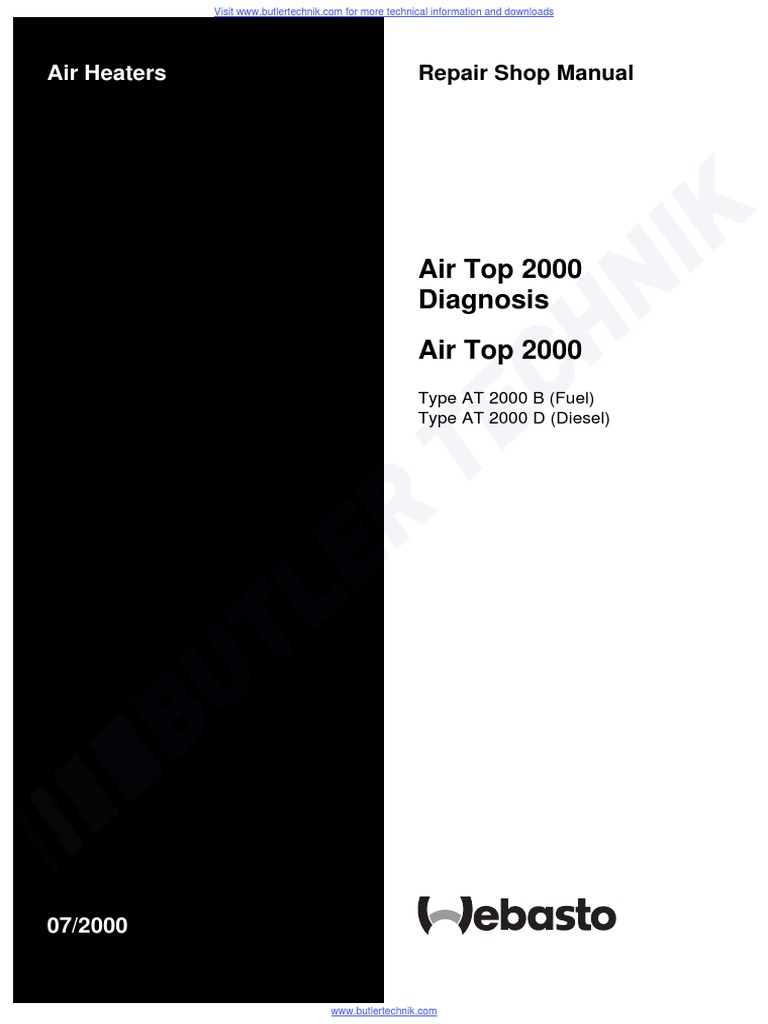 Webasto Heater Air Top 2000 Workshop Manual | PDF | Combustion | Vehicles
