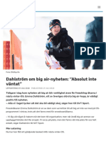 Dahlström Om Big Air-Nyheten: "Absolut Inte Väntat" - SVT Sport