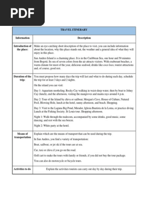 TRAVEL ITINERARY