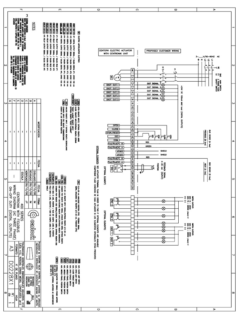 D0228X1. Centork Fieldbus 3 Ph-Wiring Diagrams-English | PDF