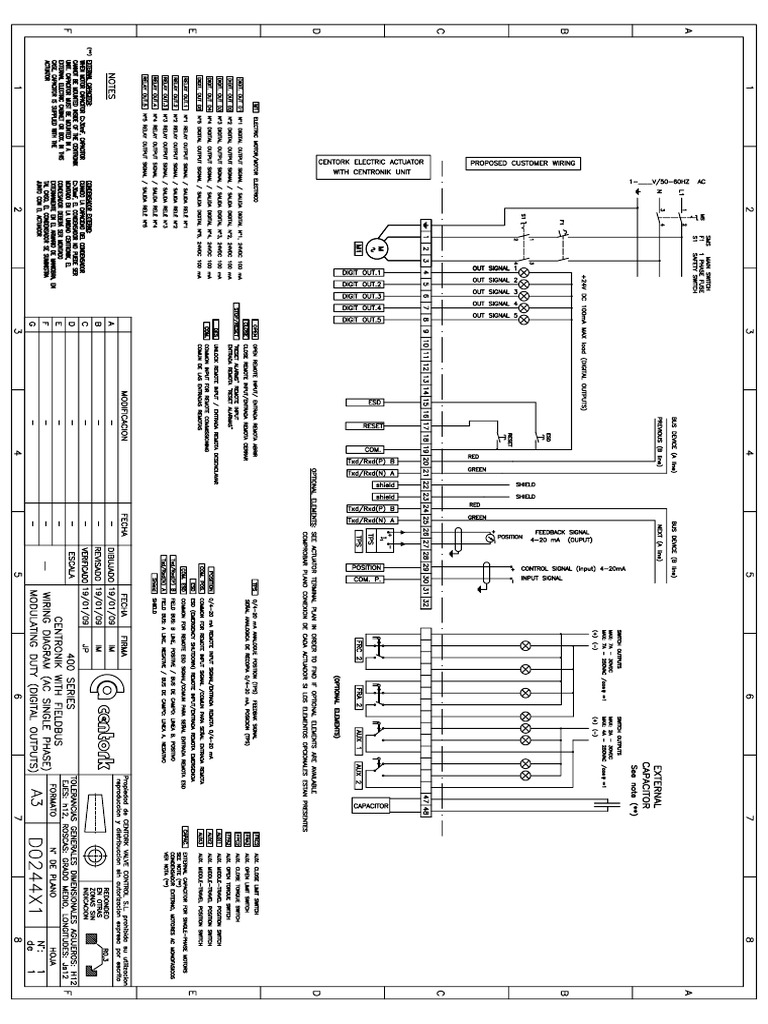 D0244X1 Centronik Modulating Fieldbus1ph-Wiring Diagrams-English | PDF