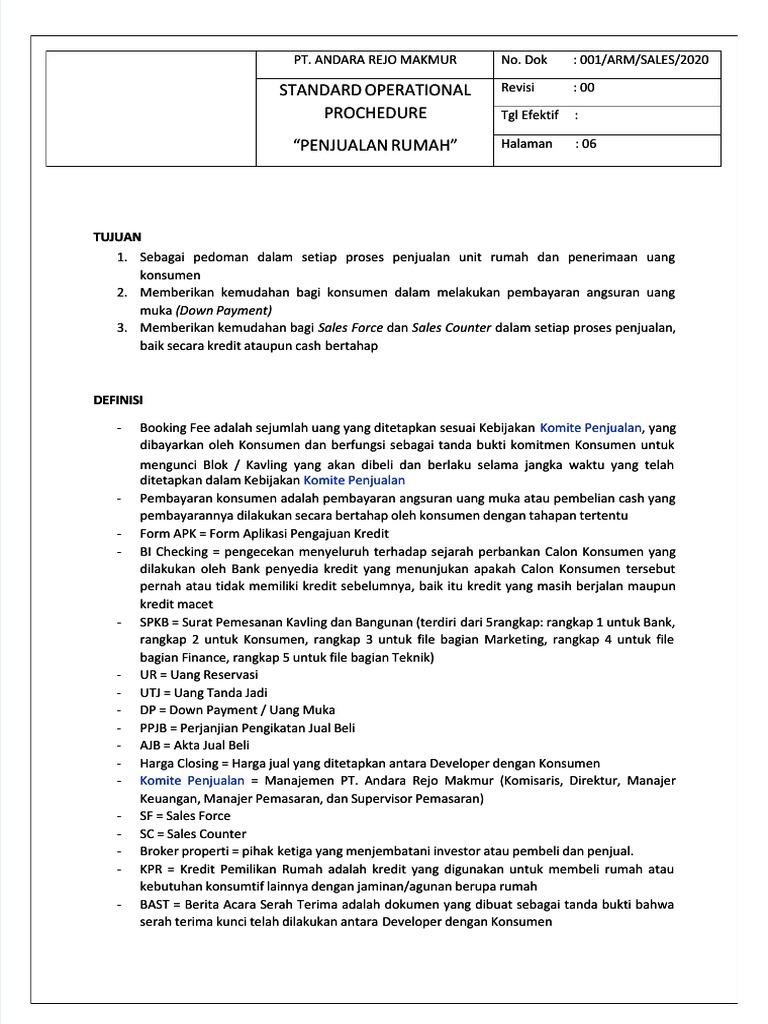 PDF Sop Sales Penjualan Compress PDF