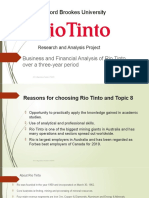 Oxford Brookes University: Business and Financial Analysis of Rio Tinto Over A Three-Year Period