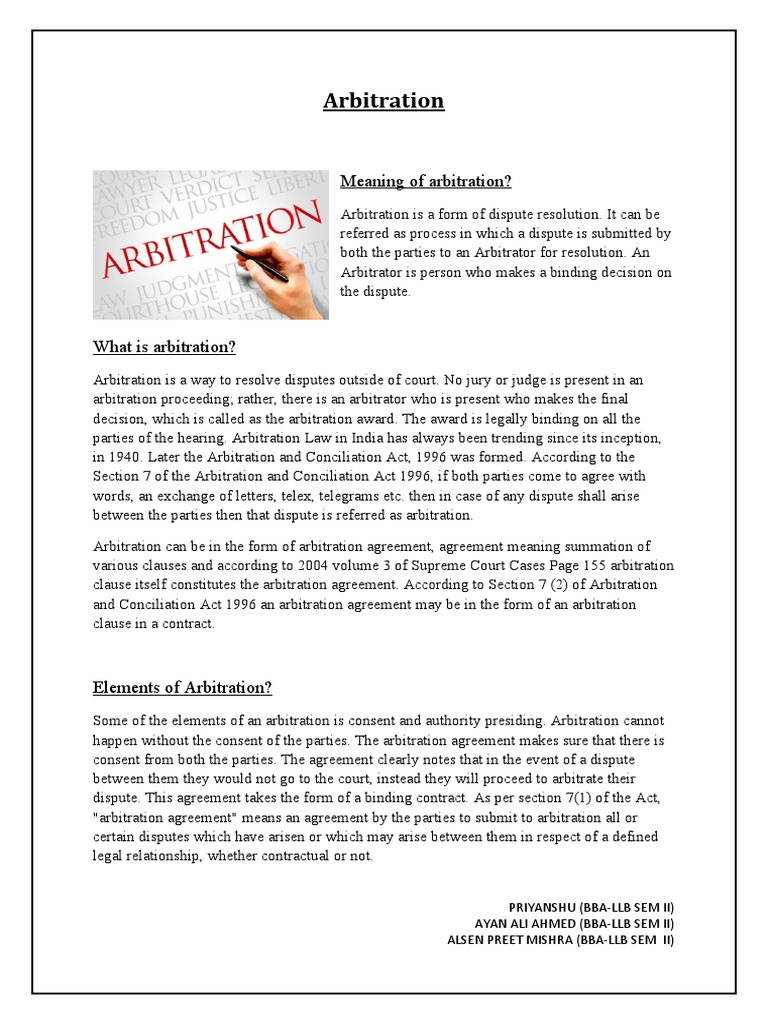 Arbitration in India: Key Concepts | PDF | Arbitration | Arbitral Tribunal