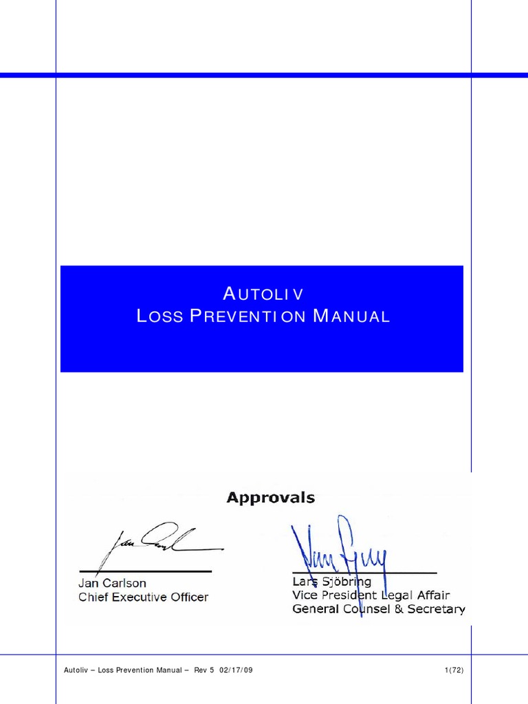 Autoliv Loss Prevention ManualRev 6 909 PDF