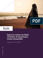 Rapport D'enquête FIDH - Dans Le Centre Du Mali, Victimes Et Bourreaux Vivent Ensemble.