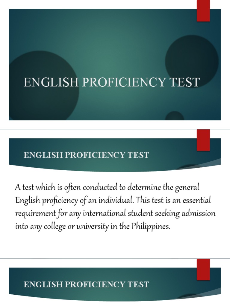 English Proficiency Test Pdf