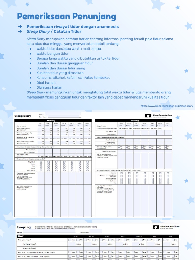 Sleep Diary & Polysomnography for Sleep Assessment | PDF