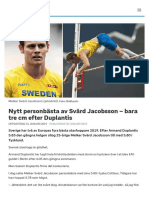 Nytt Personbästa Av Svärd Jacobsson - Bara Tre CM Efter Duplantis - SVT Sport
