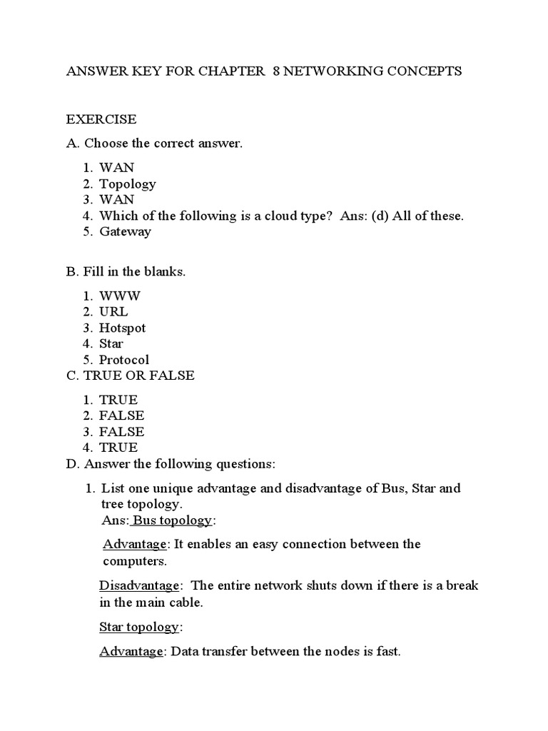 Chapter 8 Networking Concepts PDF Cloud Computing Network Topology