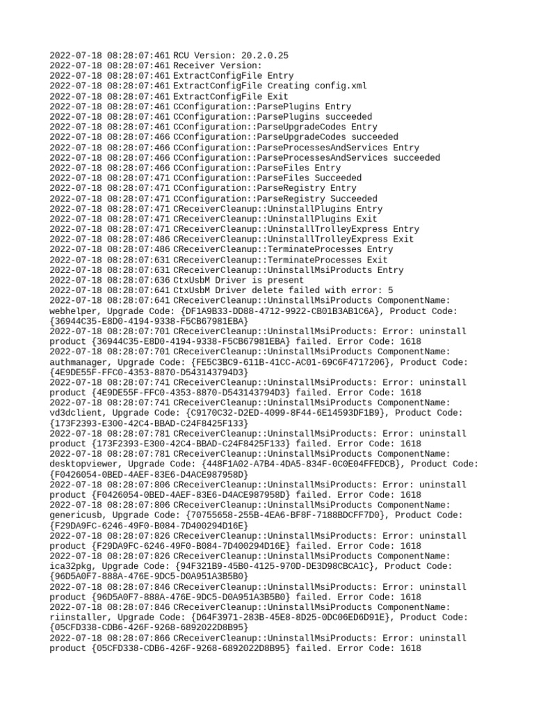 Citrix Receiver Uninstallation Log | PDF | Installation (Computer ...