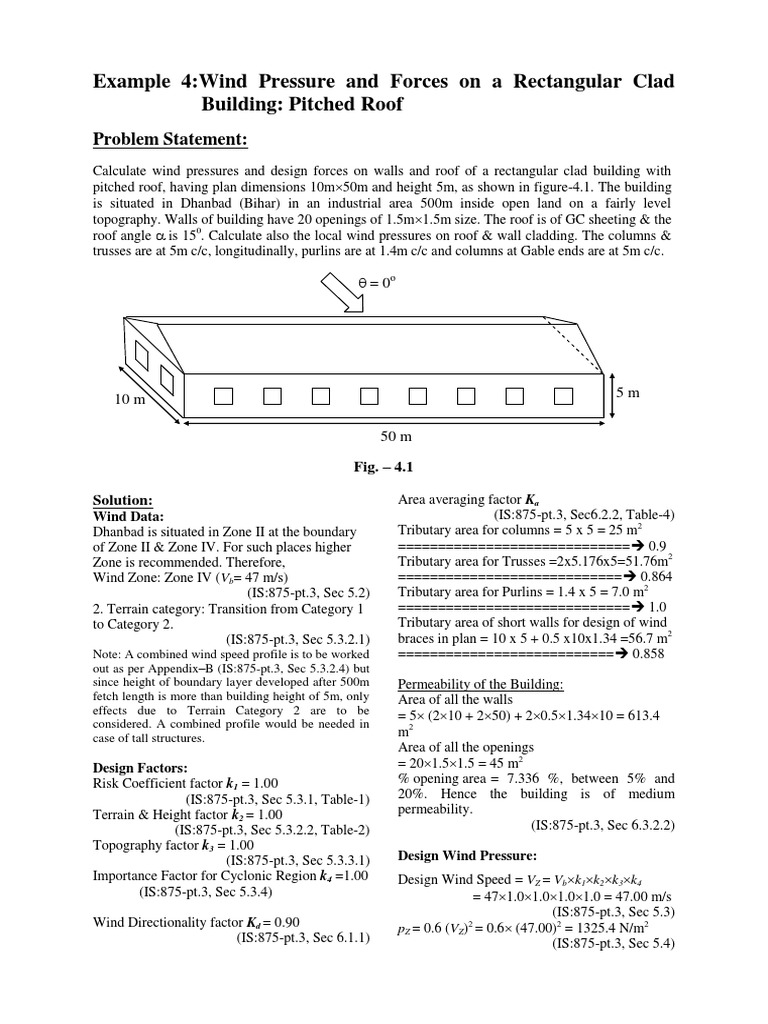 Wind Load Calculation per IS 875-3 | PDF | Wound | Force