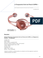 EnergiaConstiintei - Ro - Brăţară Magnetică Terapeutică Ochi de Pisică CUPRU Cod BRA065