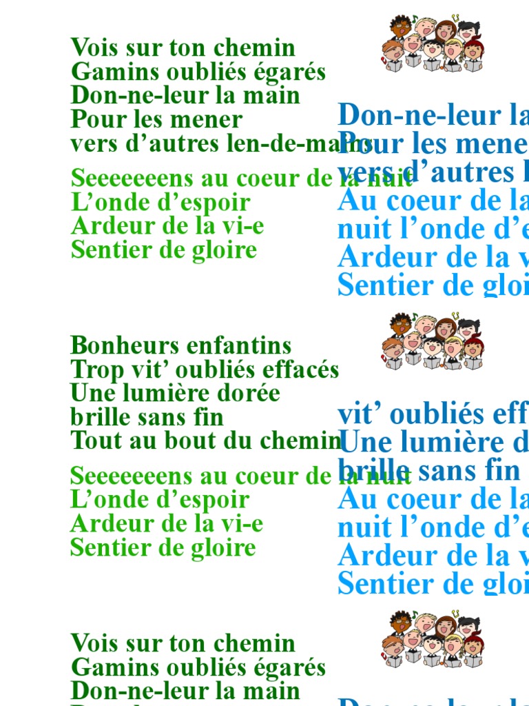 Vois Sur Ton Chemin - Tekst Presentatie | PDF