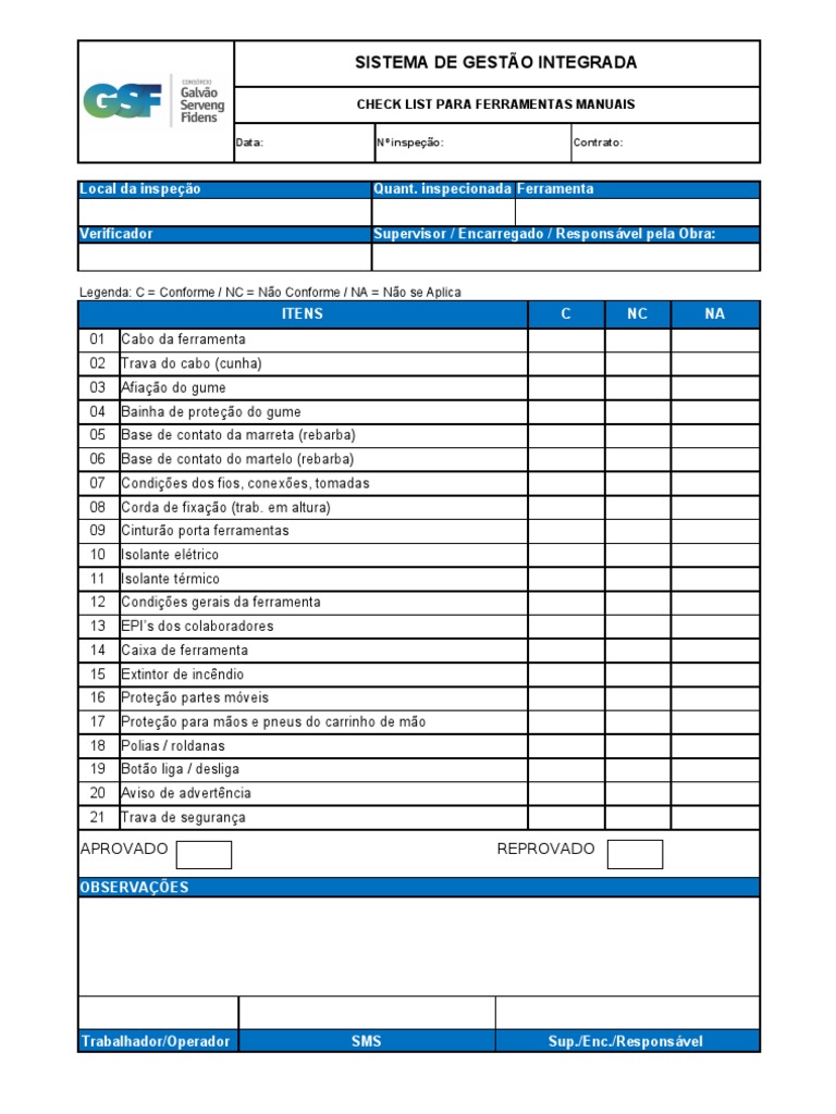 Lista De Ferramentas Para Marcenaria Pdf