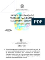 SAÚDE E SEGURANÇA DO TRABALHO NA INDÚSTRIA MADEIREIRA - Serrarias