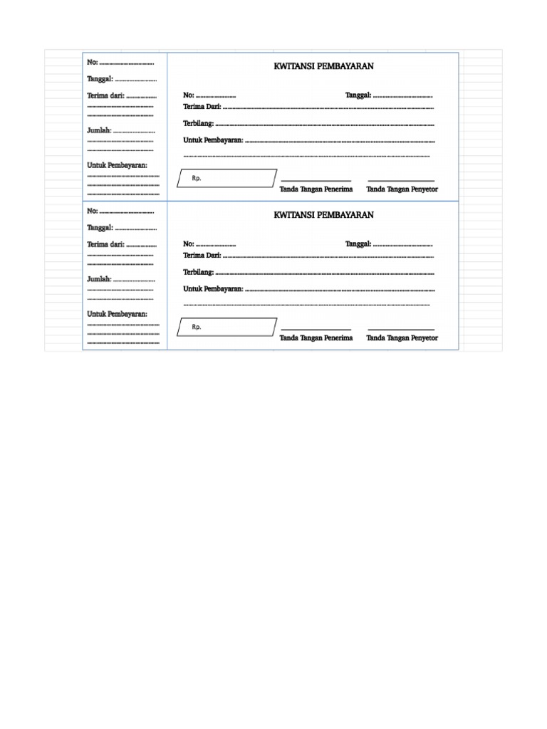 Contoh Kwitansi Excel 3 | PDF