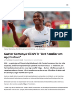 Caster Semenya Till SVT: "Det Handlar Om Uppfostran" - SVT Sport