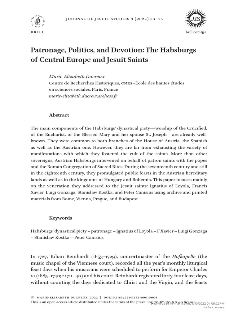 Patronage Politics and Devotion The Habsburgs of C PDF Saint