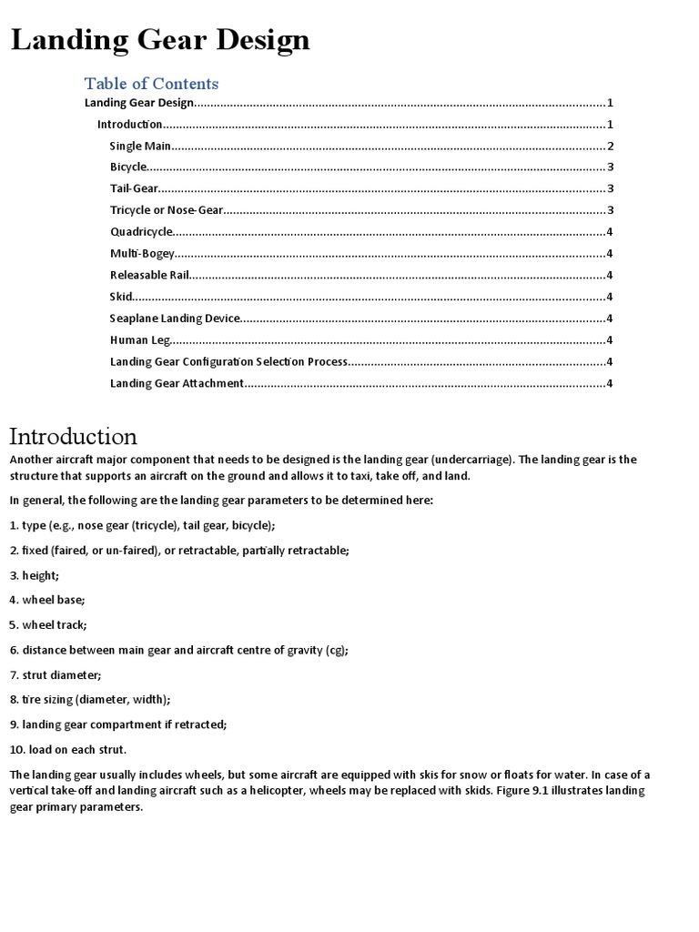 Landing Gear Design PDF