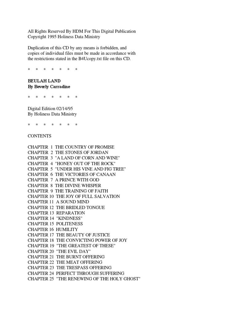 Beulah Land PDF