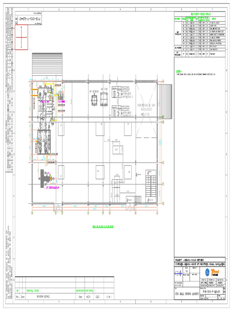 p18 015 P Lo 01 (STG Hall Piping Layout) r0 | PDF