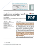 Working Capital and Firm Profitability