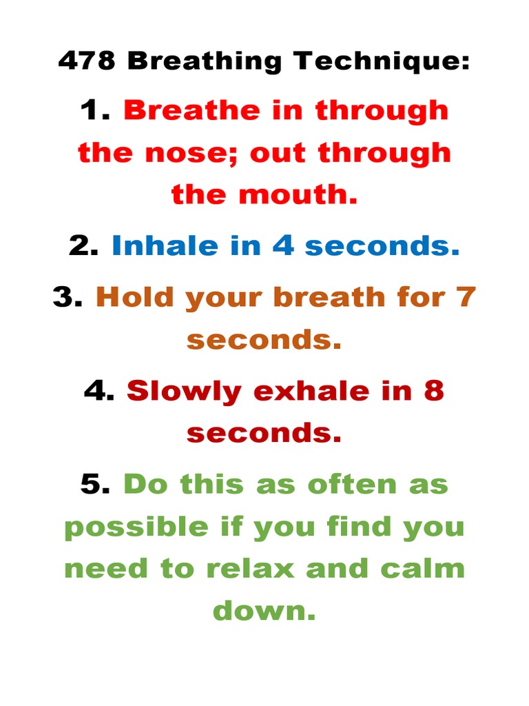 478 Breathing Technique Guide | PDF
