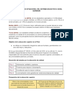 Estado Situacional Del Sistema Educativo A Nivel Superior y Su Articulación Con El Mercado Laboral