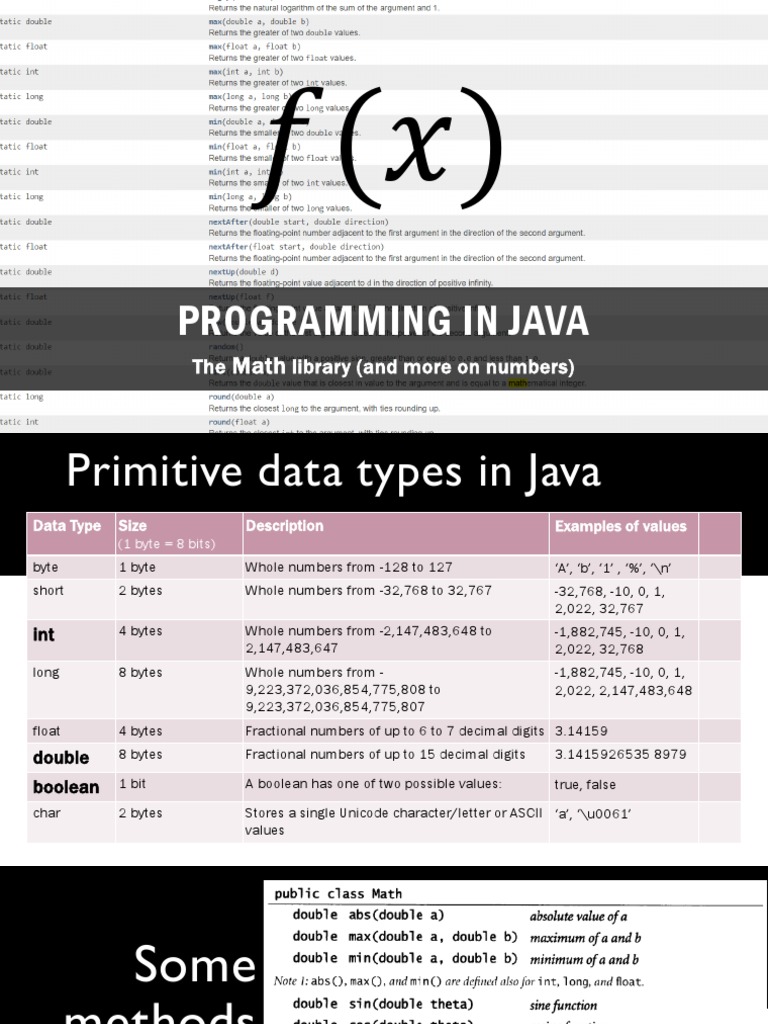 Java Math Library Guide | PDF | Data Type | Numbers