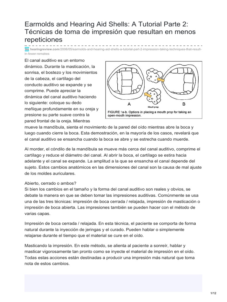 Earmolds and Hearing Aid Shells A Tutorial Parte 2 Técnicas de Toma de ...