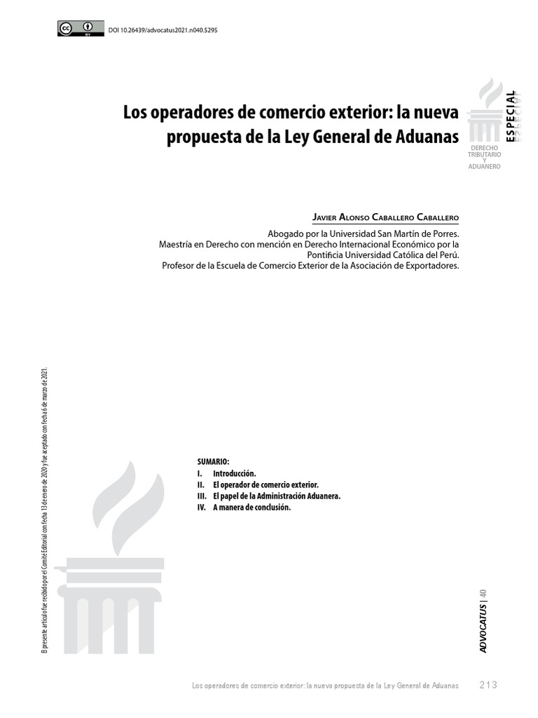Operadores de comercio exterior y la nueva Ley General de Aduanas | PDF ...