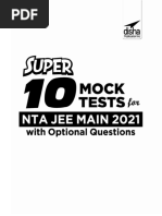 Super 10 Mock Tests For NTA IIT JEE Main 2021 With Optional Questions 4th Edition Disha Experts (Disha Teachers)